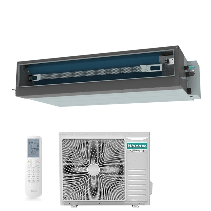Hisense Kanal-Klimaanlage TURBO 36000 BTU AUD105UX4REH8 + AUW105U4RW8 R-32 Wi-Fi optional mit Fernbedienung serienmäßig