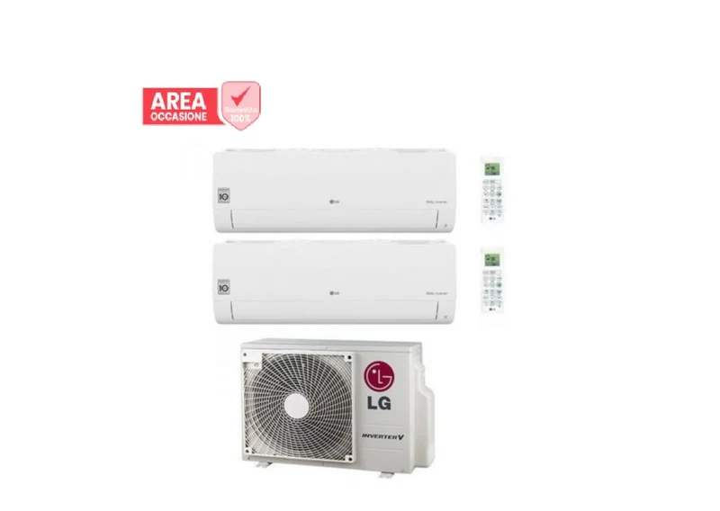 AREA OCCASIONI 2436 Climatizzatore Condizionatore LG Dual Split Inverter Serie Libero Smart 9+9 con MU2R15 UL0 R-32 Wi-Fi Integrato 9000+9000