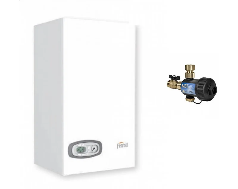 Caldaia a Condensazione Ferroli DIVACONDENS D PLUS F24 LOW NOx Completa di kit Scarico Fumi con DEFANGATORE RBM Incluso