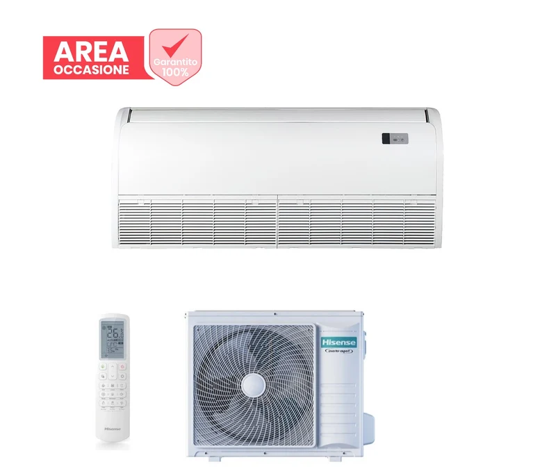 SCHNÄPPCHENBEREICH Hisense Inverter-Decken-/Standklimaanlage, SUPER-Serie, 36.000 BTU, AUV105UR4RC8 + AUW105U4RK7 R-32 Wi-Fi Optionale Klasse A++/A+ mit Standardfernbedienung im Lieferumfang enthalten