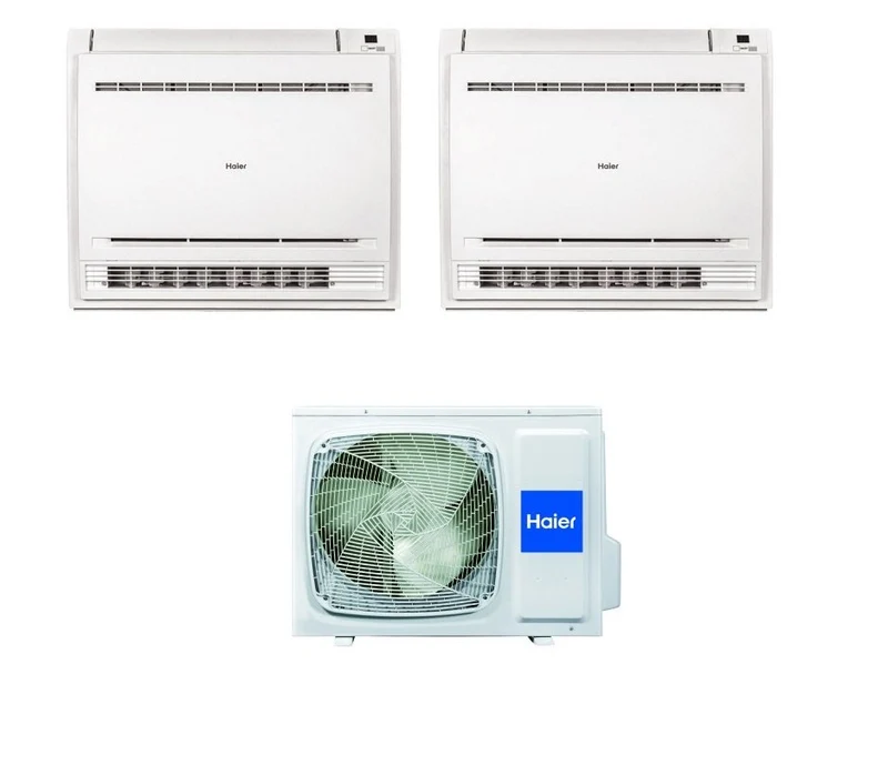 Climatizzatore Condizionaore Haier Inverter Pavimento 9+9 btu con 2U14CS4ERA 9000+9000