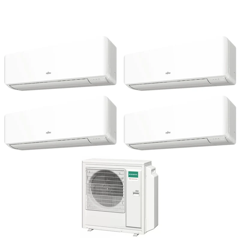 Climatizzatore Condizionatore General Fujitsu Quadri Split Inverter serie KMCF 7+7+12+14 con AOHG30KBTA4 R-32 Wi-Fi Integrato 7000+7000+12000+14000