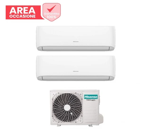 SCHNÄPPCHENBEREICH Klimaanlage Hisense Dual Split Inverter HI-COMFORT Serie 9+12 mit 2AMW52U4RXC R-32 Integriertes Wi-Fi 9000+12000