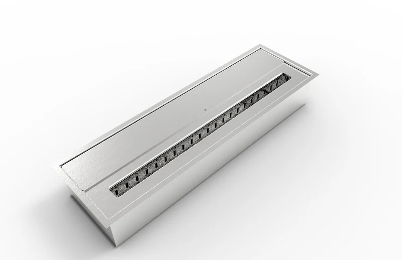 Bruciatore per camino a bioetanolo biocamino in acciaio inox 4,5 lt 61X18XH9,5 cm
