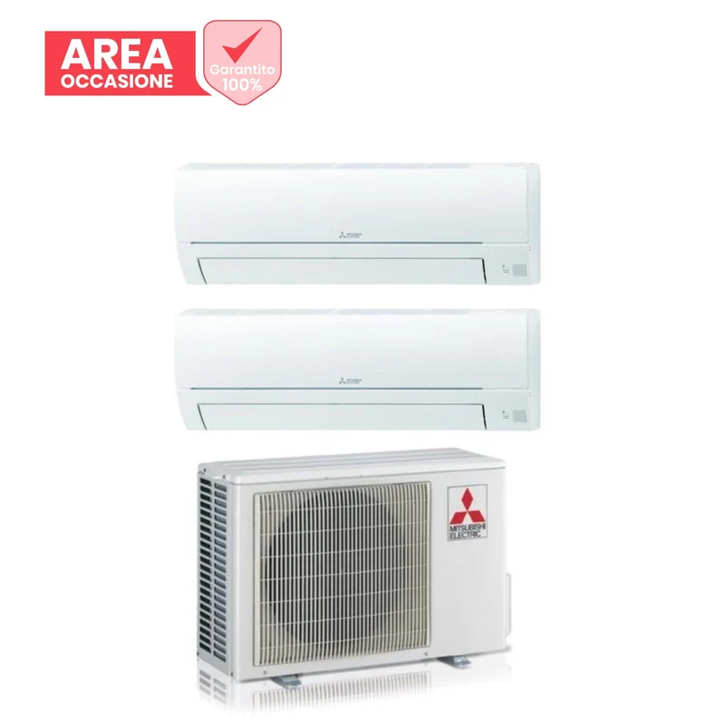 SCHNÄPPCHENBEREICH Klimaanlage Mitsubishi Electric Dual Split Inverter SMART-Serie MSZ-HR 9+12 mit MXZ-2HA50VF R-32 Wi-Fi Optional 9000+12000