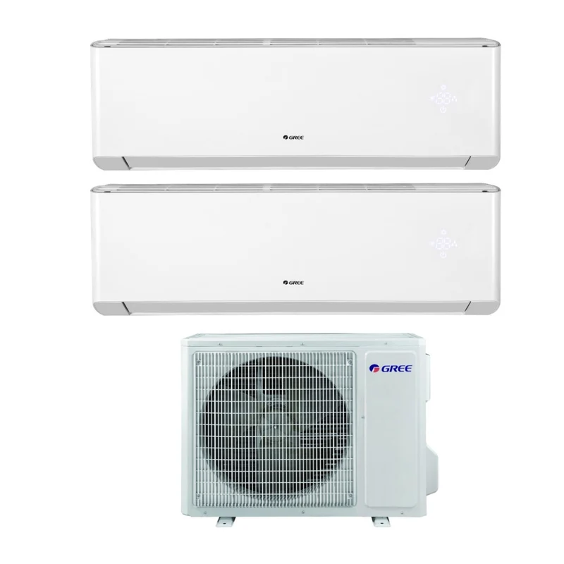 Climatizzatore Condizionatore Gree Dual Split Inverter serie AMBER 9+9 con GWHD18NK6KO R-32 Wi-Fi Integrato 9000+9000