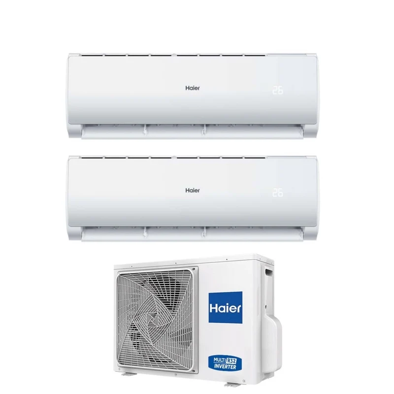 Haier Dual-Split-Inverter-Klimaanlage REVIVE 9+9-Serie mit 2U50MEFFRA R-32 integriertem Wi-Fi 9000+9000