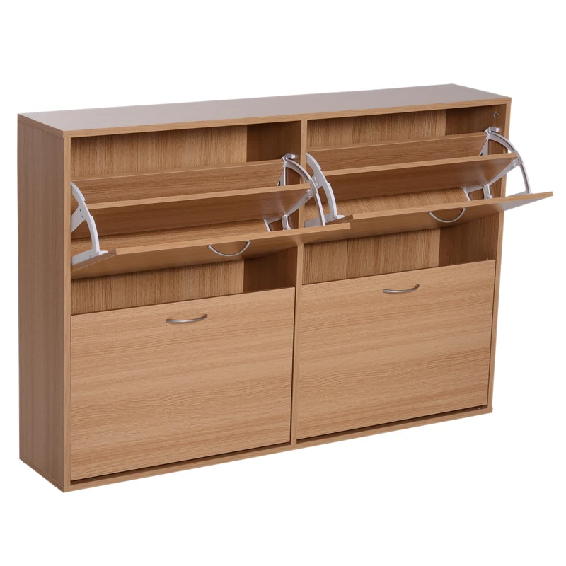 Easycomfort Platzsparendes Schuhregal, Kapazität 24, Eingang und Schlafzimmer, Holz, 120 x 24 x 81 cm