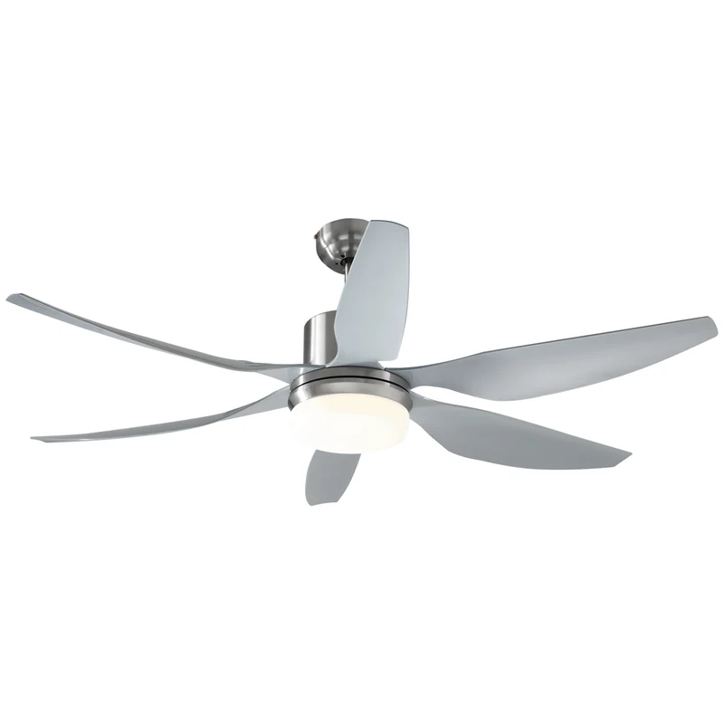 EASYCOMFORT Ventilatore da Soffitto con Luce e Telecomando Incluso, 6 Velocità, Φ132x40cm