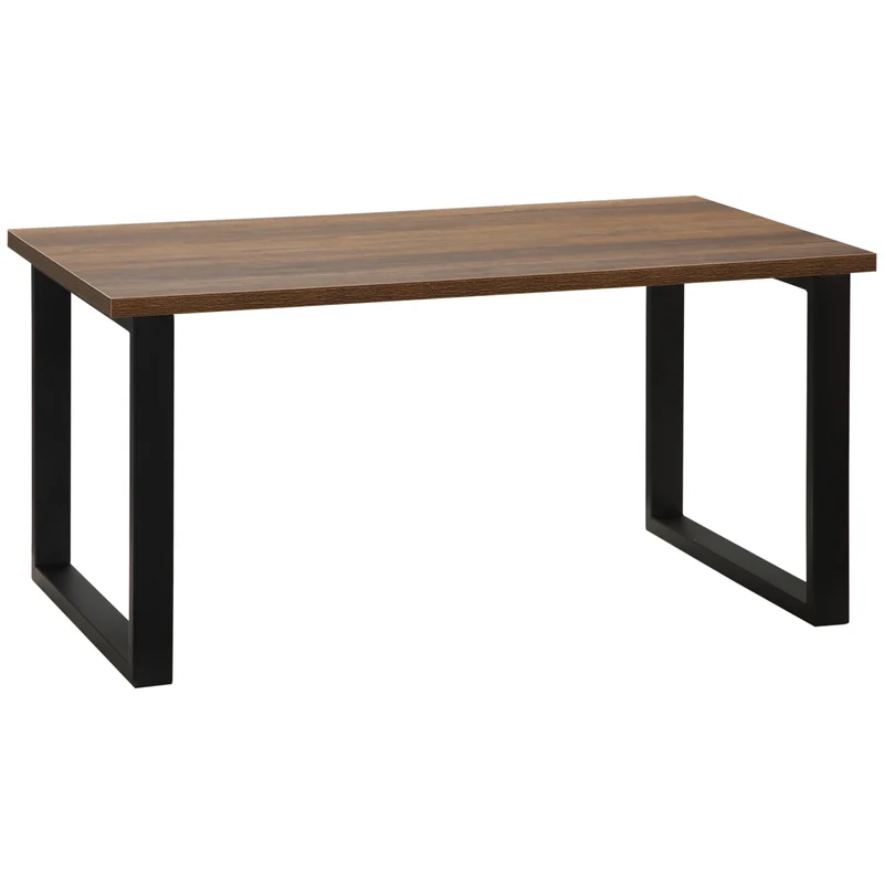 EASYCOMFORT Tavolino da Caffè Stile Industriale in Legno e Acciaio, 100x60x50cm