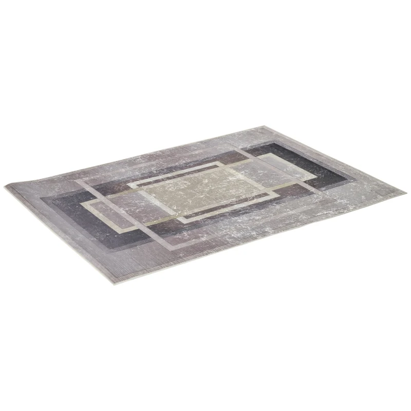EASYCOMFORT Tappeto Moderno Pelo Corto in Poliestere per Interni, 200x140cm, Grigio