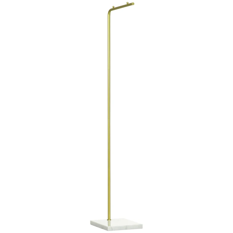 Easycomfort Kleiderbügel für Eingang, Schlafzimmer und Wohnzimmer aus Metall und Marmor, 35 x 25 x 152 cm, Gold und Weiß