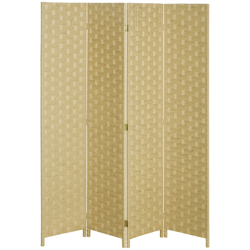 Easycomfort Trennwand für den Innenbereich mit 4 Holztüren, faltbar und platzsparend, Höhe 170 cm, braun