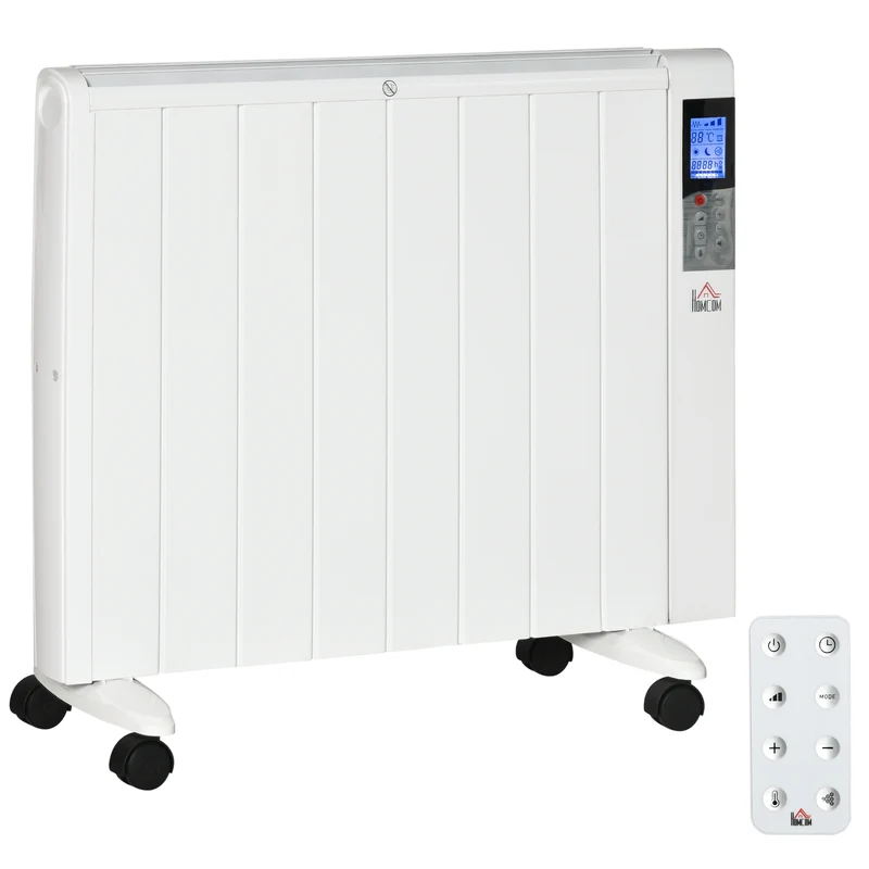 Easycomfort Stufetta Elettrica da 1000/2000W con Timer e Impostazioni di Calore per Stanze max 15 m², 75x31x66.5 cm, Bianco