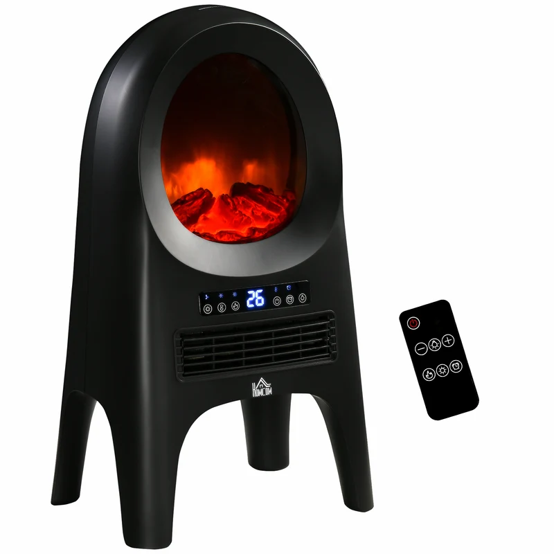 Easycomfort Termoventilatore a 3 Modalità di Riscaldamento con 3 Temperature Regolabili, 33.7x25.5x60.4 cm, Nero