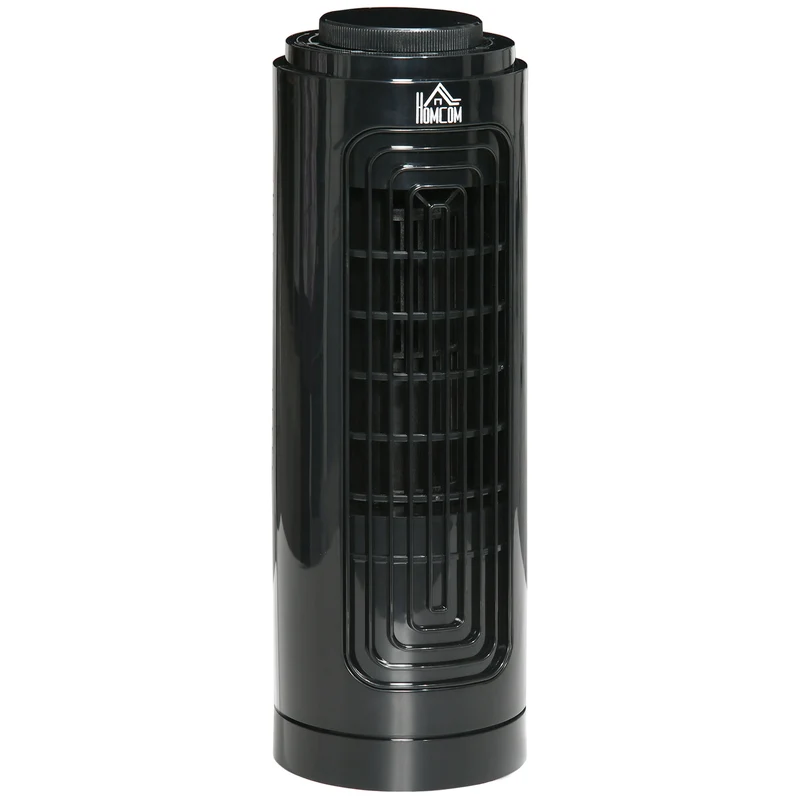 Easycomfort Ventilatore a Colonna Oscillante a 3 Velocità e Basso Rumore, in ABS e Rame, Ø11x32.5 cm, Nero