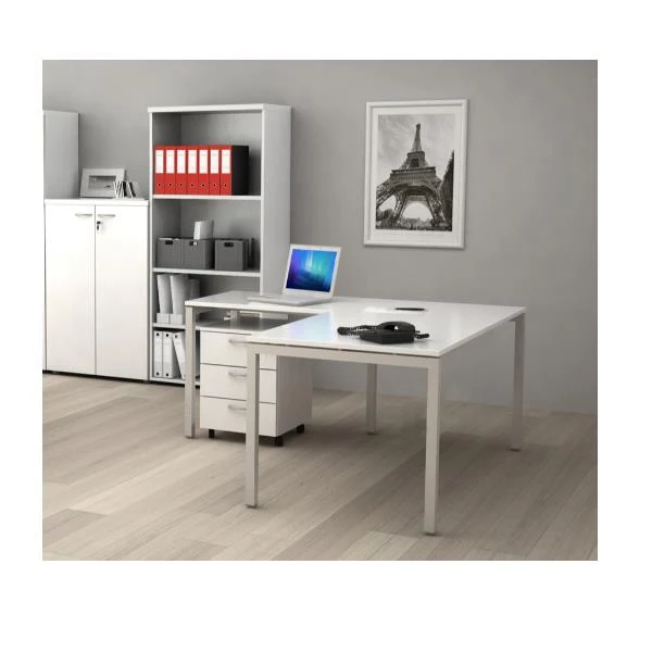 SCHREIBTISCH - WEISSES METALLBEIN 140X80