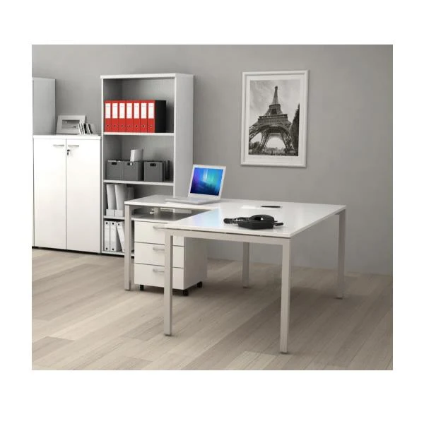 SCHREIBTISCH - WEISSES METALLBEIN 120X80