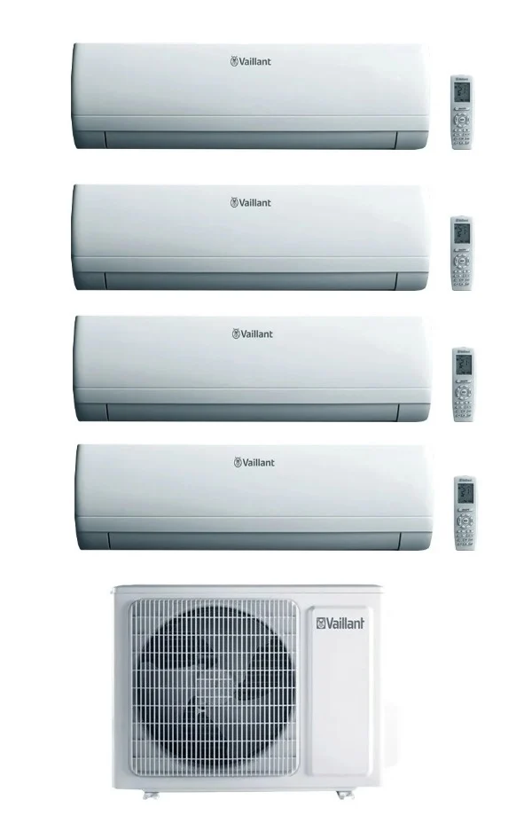 Vaillant Quadri Split Inverter Klimaanlage climaVAIR INTRO 9000+9000+9000+12000 BTU mit VAF8-080W4NO 9+9+9+12 Wi-Fi Optional