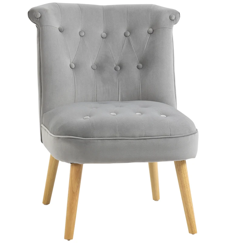 Easycomfort Sedia Moderna per Soggiorno e Sala da Pranzo con Seduta Imbottita e Tessuto Vellutato, 60x66x79 cm, Grigia