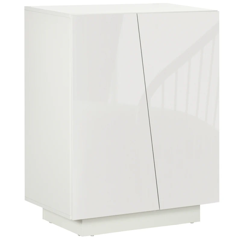 Mehrzweckschrank Easycomfort aus weißer Spanplatte mit 3 Ebenen und verstellbarem Regal auf 3 Ebenen, 70 x 40 x 88 cm
