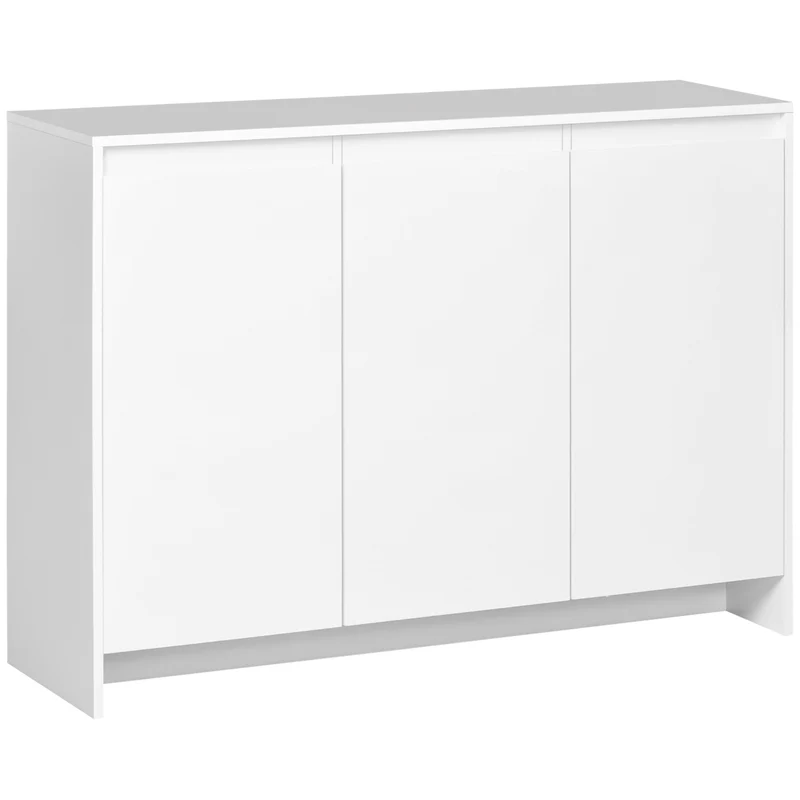 Modernes Sideboard Easycomfort mit 12 Innenregalen aus Spanplatte für Küche, Wohnzimmer und Eingang, 120 x 35 x 85 cm, Weiß