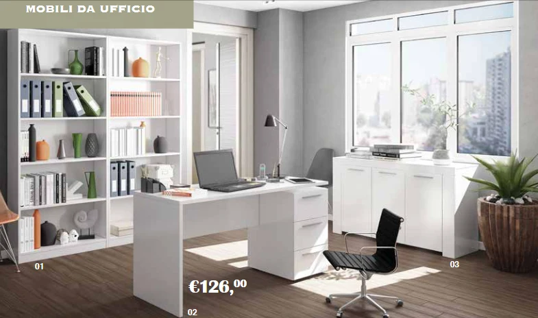 Credenza 3 Ante 'Ambit' Cm.144x42x80H Bianca