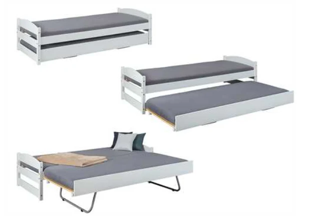 Letto Singolo Estraibile 3 Funzioni con Secondo Letto 209x97x62 cm