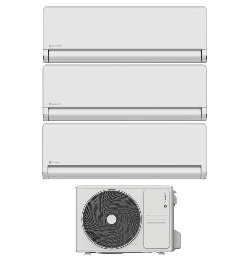 Clivet Trial Split Inverter-Klimaanlage Schiara 2 9000+9000+9000 BTU mit MU2-Y79M integriertem WLAN 9+9+9