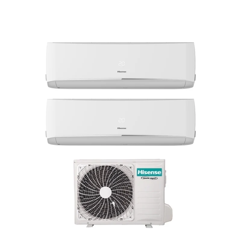 Climatizzatore Condizionatore Hisense Dual Split Inverter serie HALO 9+12 con 2AMW52U4RXC R-32 Wi-Fi Integrato 9000+12000