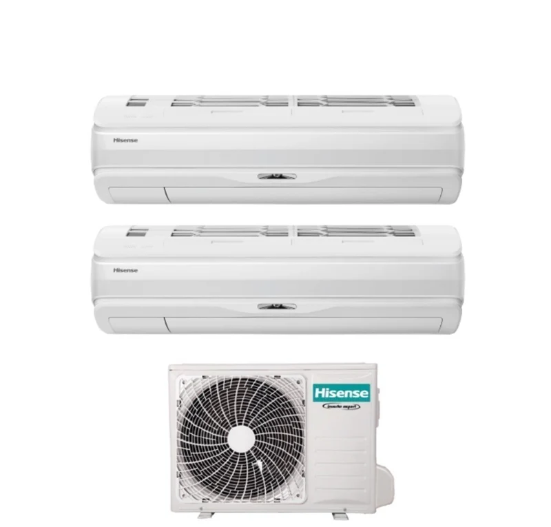 Climatizzatore Condizionatore Hisense Dual Split Inverter serie SILENTIUM PRO 9+12 con 2AMW52U4RXC R-32 Wi-Fi Integrato 9000+12000