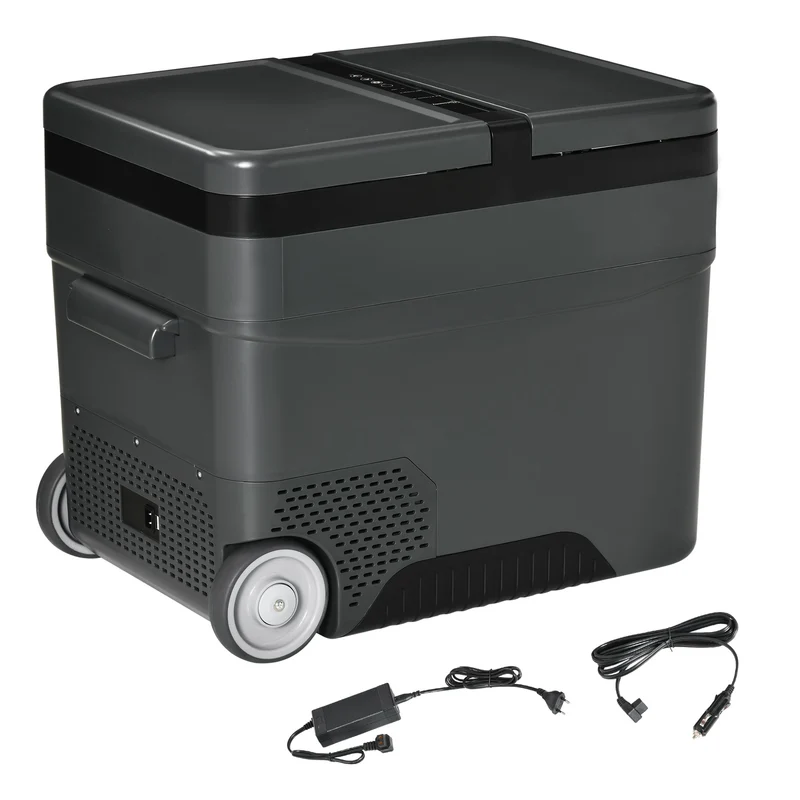 Easycomfort Frigo Portatile Elettrico 45L da 12 Volt con Maniglia e Schermo LCD, 63.2x42x50.8 cm, Grigio