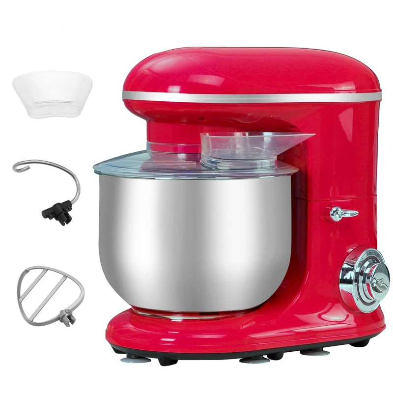 EASYCOMFORT Impastatrice Planetaria a 6 Velocità da 1200W, Ciotola Acciaio Inox 5.5l, 1 Gancio e 2 Fruste