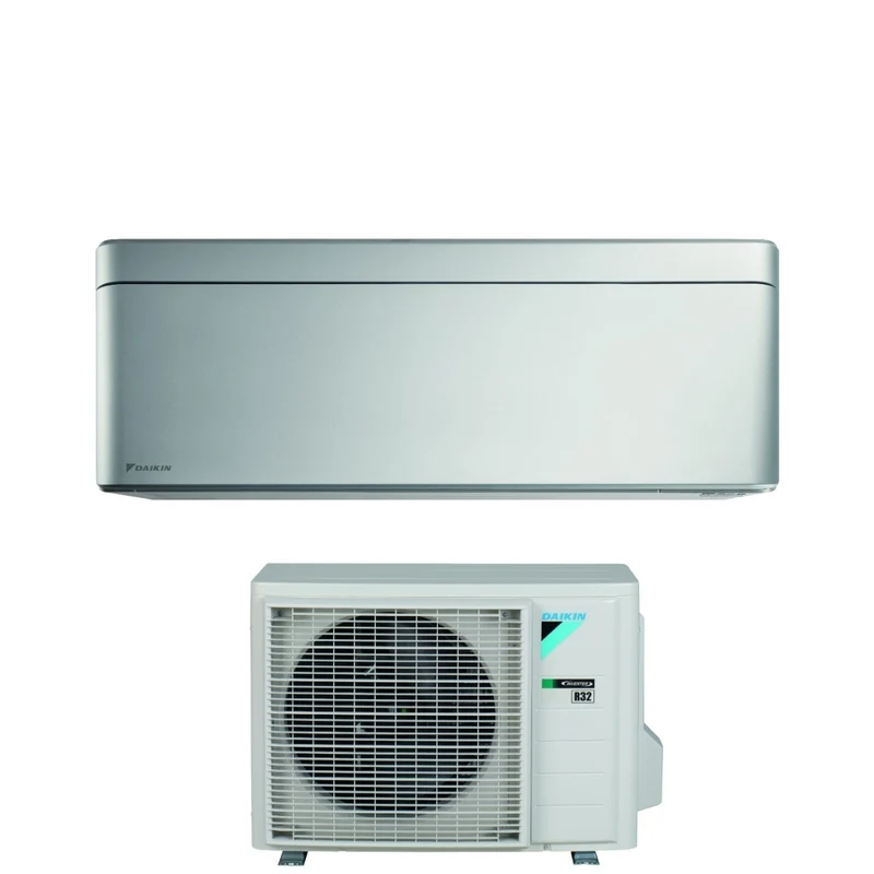 SCHNÄPPCHENBEREICH Klimaanlage Daikin Bluevolution Inverter STYLISH TOTAL SILVER Serie 12000 Btu FTXA35BS R-32 Integriertes WLAN Klasse A+++ Farbe Grau – italienische Garantie AO889