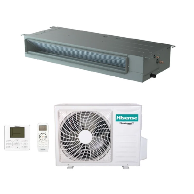 SCHNÄPPCHENBEREICH Hisense Kanal-Inverter-Klimaanlage 18000 Btu ADT52UX4RCL4 R-32 Wi-Fi optional mit Standard- und Kabelfernbedienung – Neu