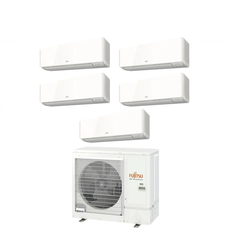 Climatizzatore Condizionatore Fujitsu Penta Split Inverter serie KM AIRSTAGE 9+9+12+12+12 con AOEG36KBTA5 R-32 Wi-Fi Integrato 9000+9000+12000+12000+12000