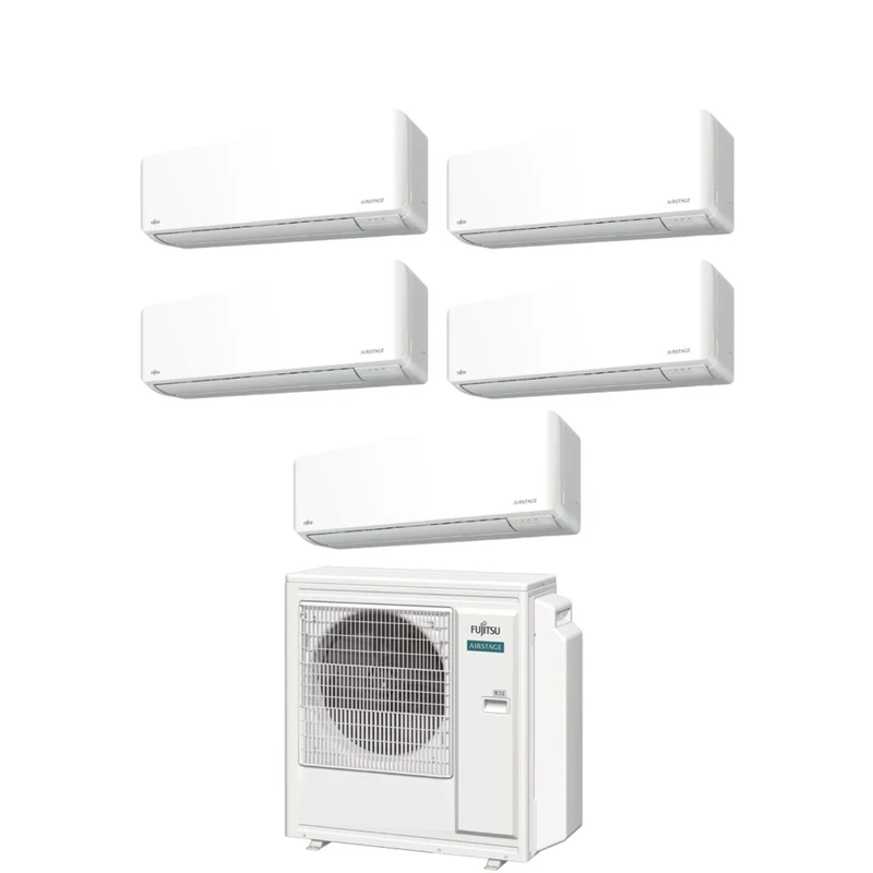 Climatizzatore Condizionatore Fujitsu Penta Split Inverter serie KM AIRSTAGE 9+9+9+12+14 con AOEG36KBTA5 R-32 Wi-Fi Integrato 9000+9000+9000+12000+14000