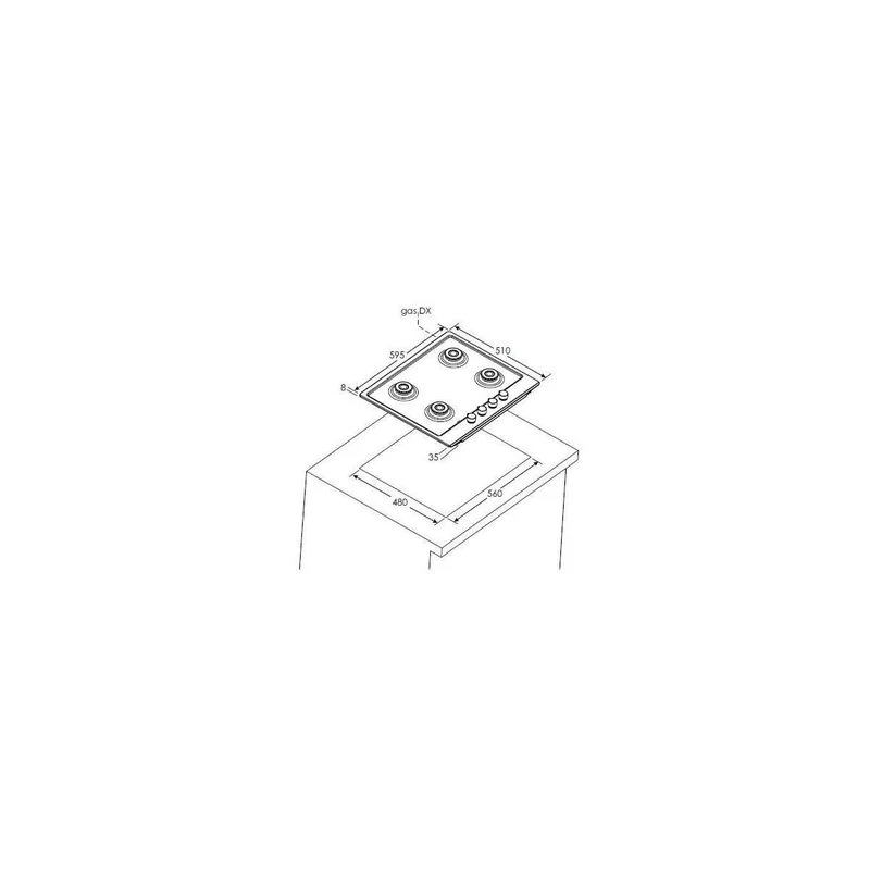 Piano Cottura a Gas Candy CHW6BR4WGTGH 4 Fuochi 60 Cm in Acciaio Inox Antracite (LxP) 59x51 Collezione Classic CHW 6 BR4WGTGH (MANOPOLA GOLD)