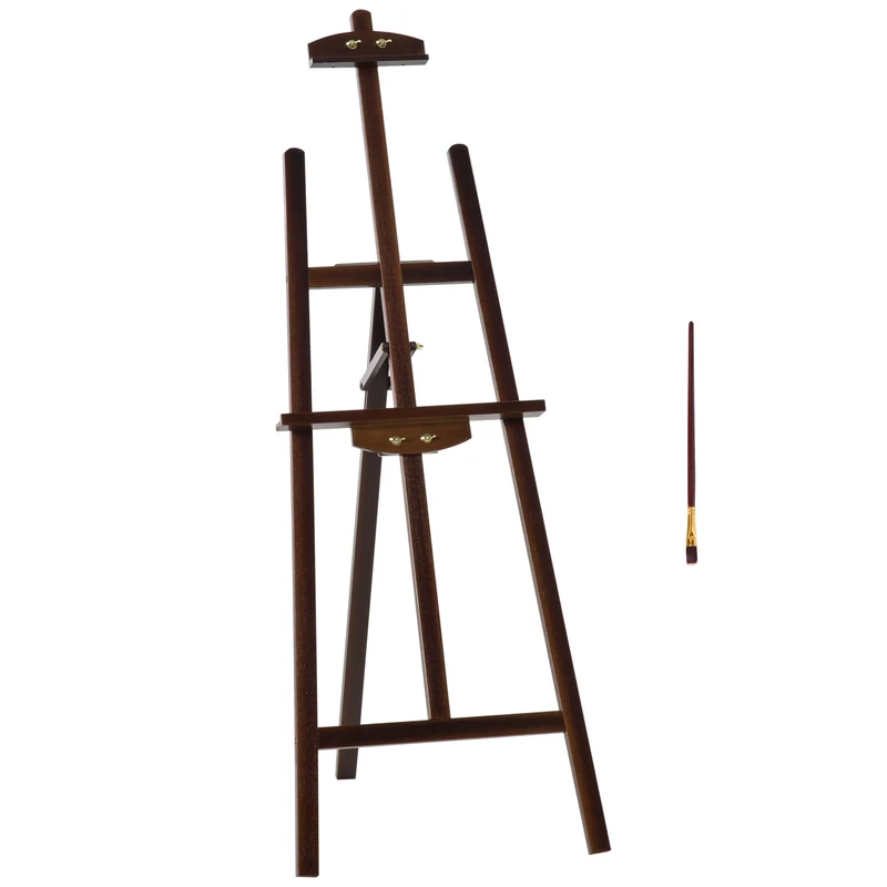 Easycomfort Professionelle Studio-Malstaffelei, verstellbare Höhe und Neigung, aus Holz, 51,5 x 71,5 x 134,5, Kaffeefarbe
