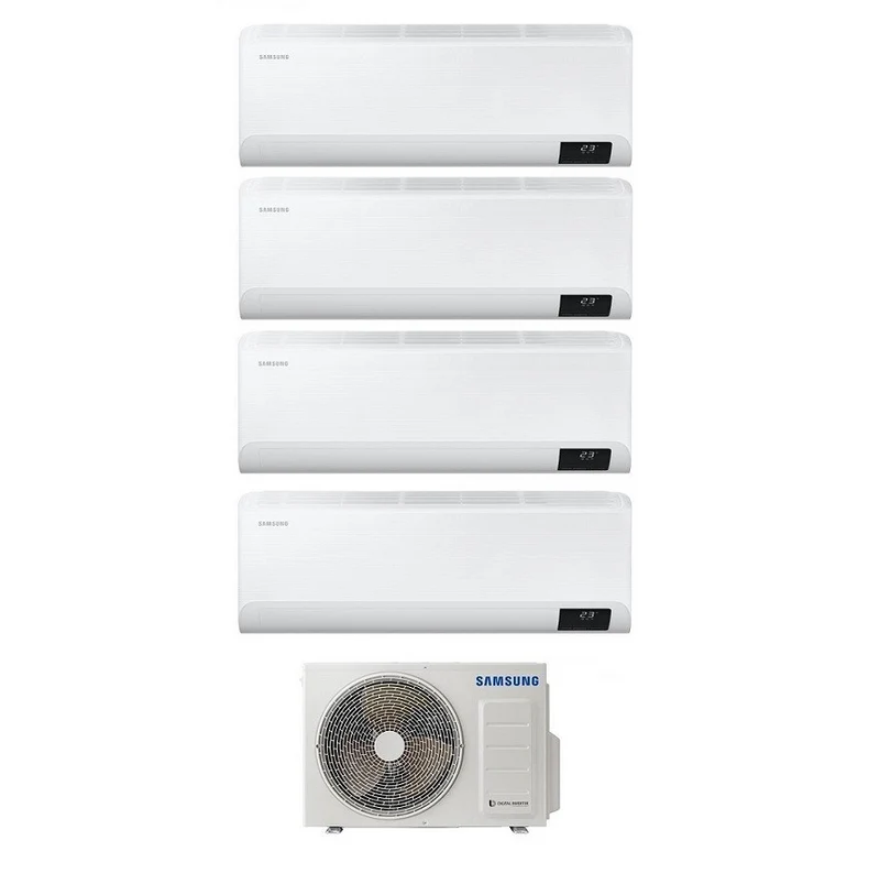 SCHNÄPPCHENBEREICH Klimaanlage Quadri Split Inverter Panels Samsung CEBU Serie 9000+9000+9000+12000 BTU mit AJ080TXJ4KG/EU Wi-Fi 9+9+9+12 – NEU