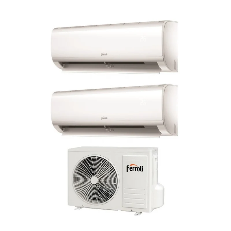 SCHNÄPPCHENBEREICH Ferroli-Klimaanlage Dual Split Inverter Serie AMBRA M 9+12 mit 18-2 R-32 integriertem WLAN 9000+12000 – Neu AO932