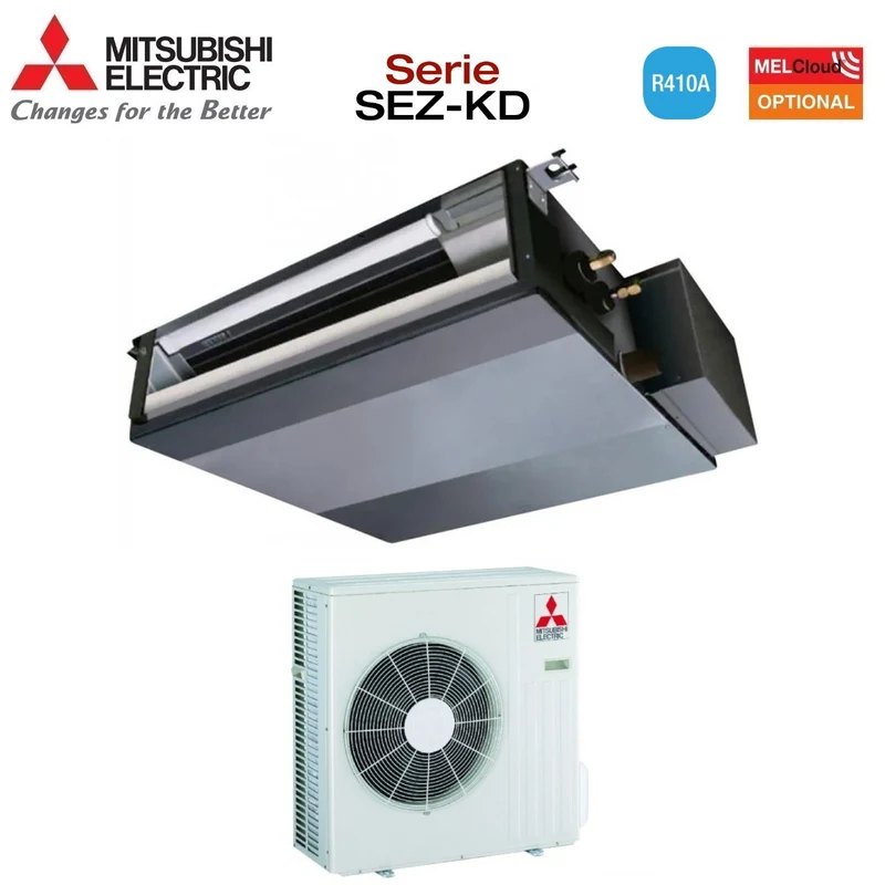 SCHNÄPPCHENBEREICH Mitsubishi Electric Kanalklimaanlage 21000 Btu SEZ-KD60VAL R410A Wi-Fi optional mit Fernbedienung im Lieferumfang enthalten