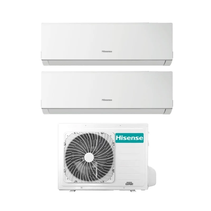 SCHNÄPPCHENBEREICH Hisense Dual-Split-Inverter-Klimaanlage der neuen COMFORT 9+12-Serie mit 2AM-FunktionW42U4RGC R-32 Wi-Fi Optional 9000+12000