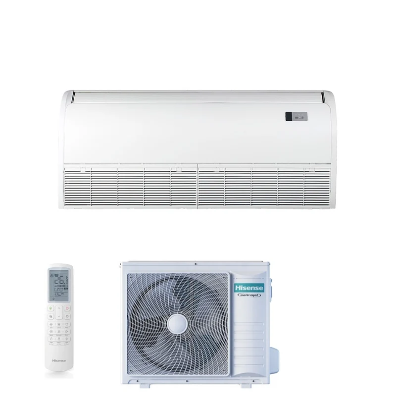 Hisense Inverter-Decken-/Standklimaanlage SUPER Serie 36000 Btu AUV105UR4RC8 + AUW105U4RK7 R-32 Wi-Fi Optionale Klasse A++/A+ mit Standardfernbedienung im Lieferumfang enthalten