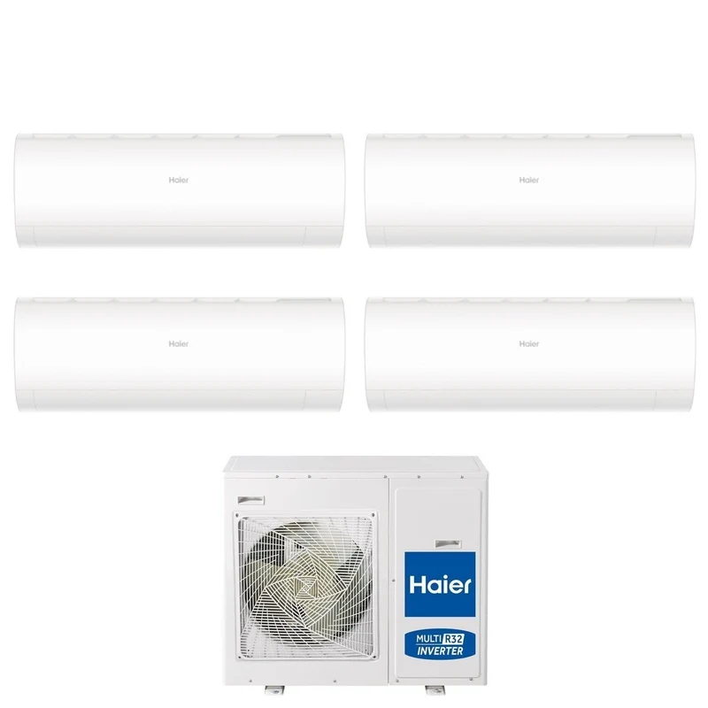 Haier Klimaanlage Quadri Split Inverter PEARL Serie 7+7+12+12 mit 4U75S2SR5FA R-32 integriertem WLAN 7000+7000+12000+12000
