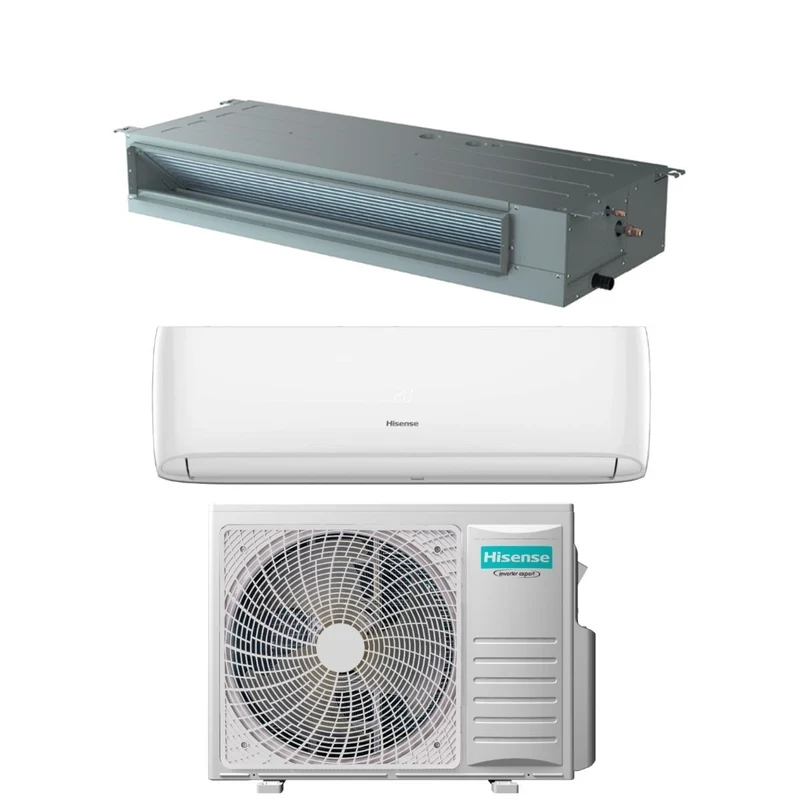 Hisense Hi-Comfort 12000 BTU Dual-Split-Klimaanlage + 18000 BTU Kanal-Klimaanlage mit 3AMW72U4RJC R-32 Wi-Fi optional
