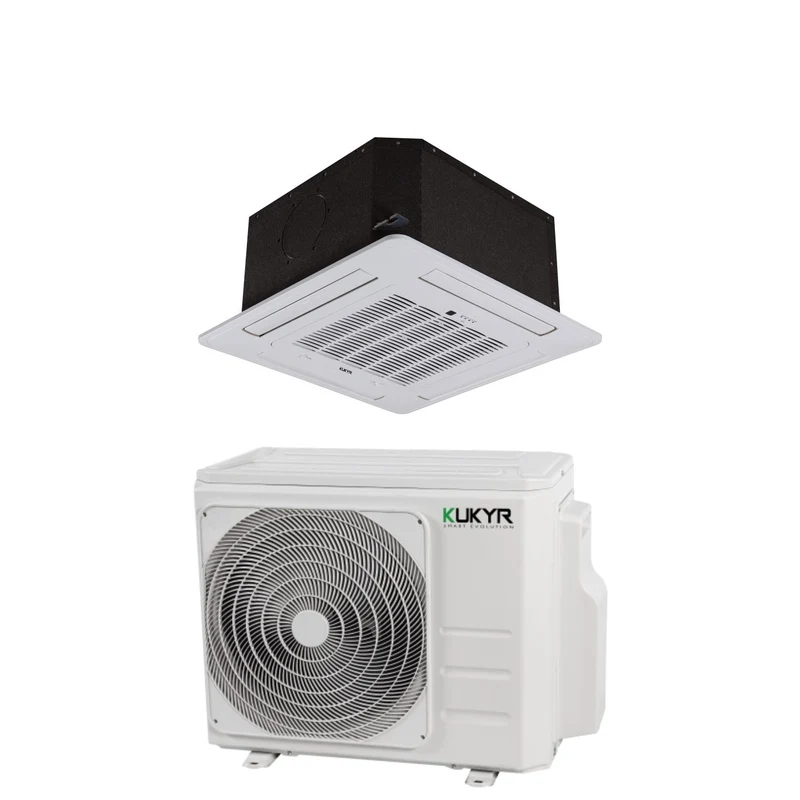 Kukyr-Klimaanlage, Kassette, 60 x 60, Inverter, 18000 Btu, R-32, WLAN, optional mit Fernbedienung und Grill im Lieferumfang enthalten