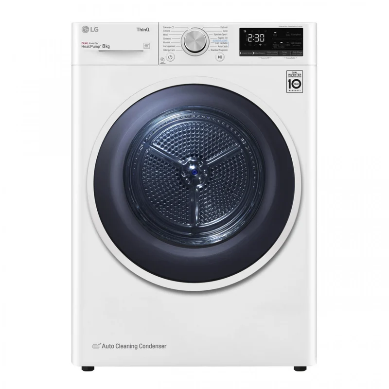 Asciugatrice Smart 8 Kg LG RH80V9AVHN Heat Pump Eco Hybrid Classe A+++