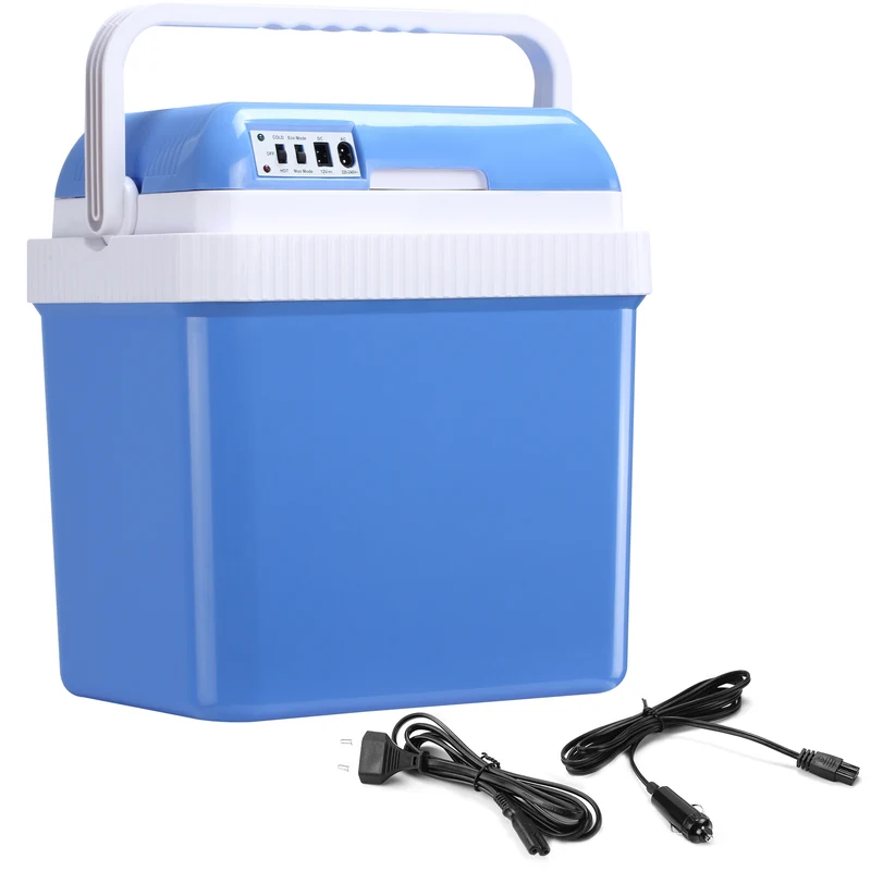 Easycomfort Frigo per Auto 48W da 24L con Divisorio e Maniglia, 40x30x43cm, Bianco e Blu
