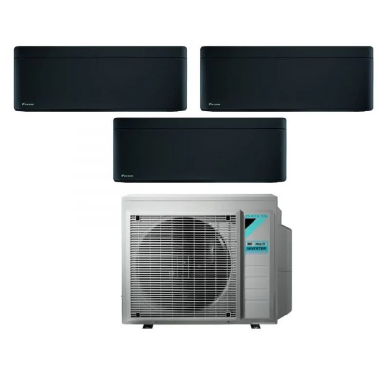 Daikin Bluevolution Trial Split Inverter-Klimaanlage STYLISH TOTAL BLACK 7+9+12-Serie mit 3MXM52N R-32 integriertem WLAN 7000+9000+12000 schwarze Farbe – italienische Garantie